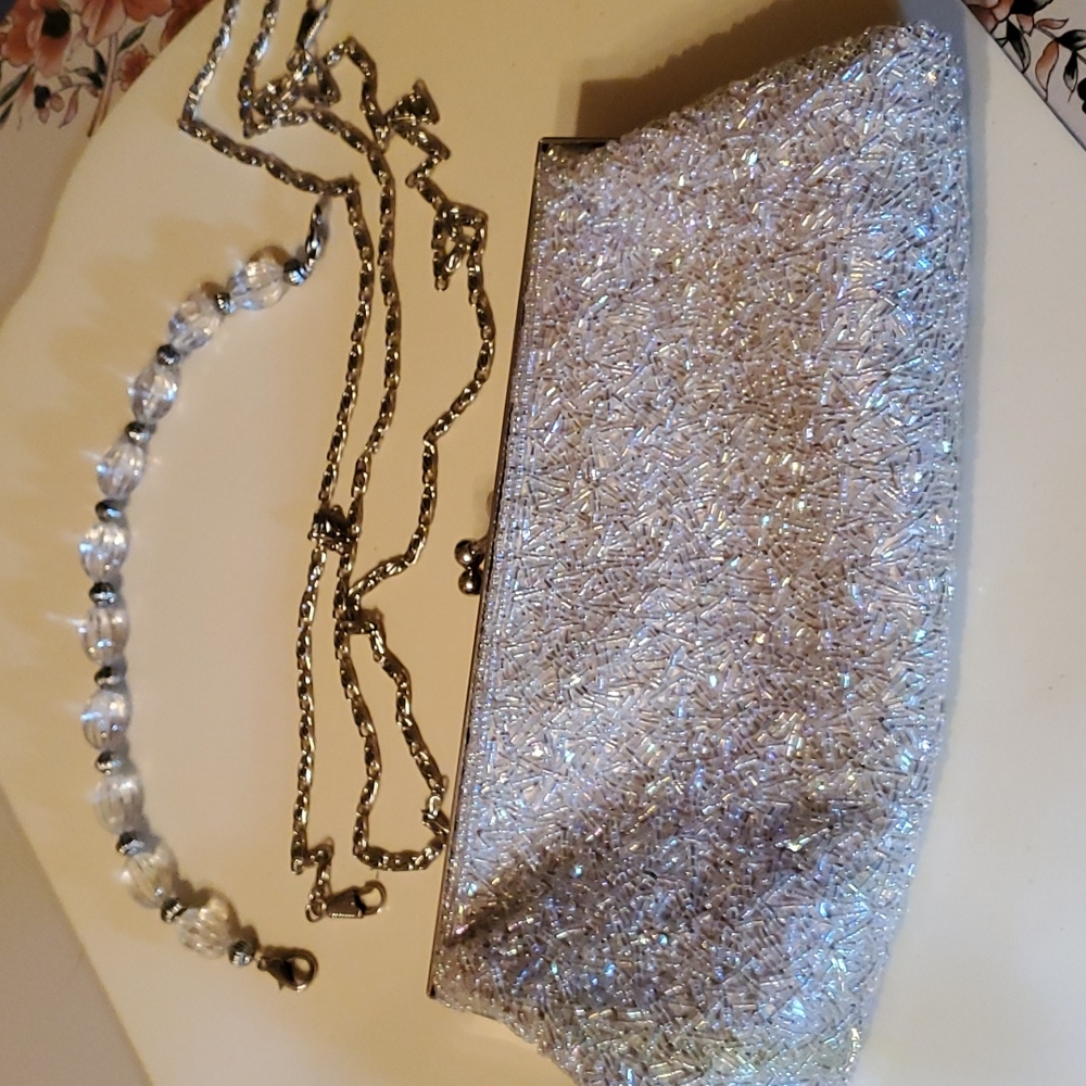 Carlo Fellini beaded clutch bag.